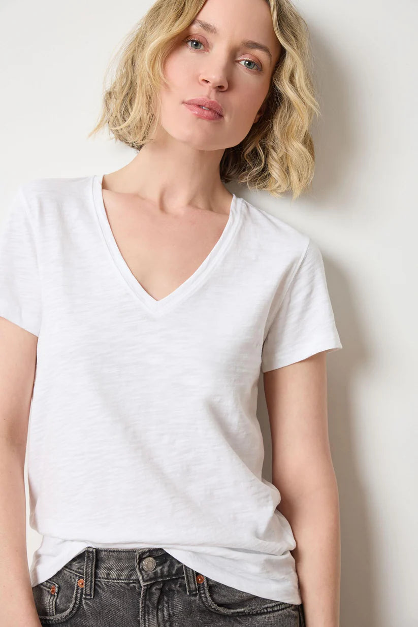 V-Neck Short Sleeve Back Seam