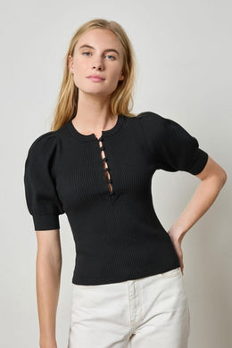 Elbow Sleeve Henley Sweater