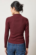 Load image into Gallery viewer, Long Sleeve Rib Henley Sweater
