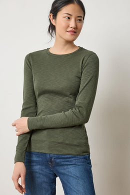 Rib Slub Long Sleeve Crew