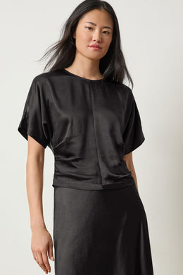 Satin Dolman Short Sleeve
