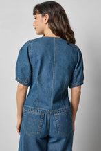 Load image into Gallery viewer, Denim Full Sleeve Seamed Top
