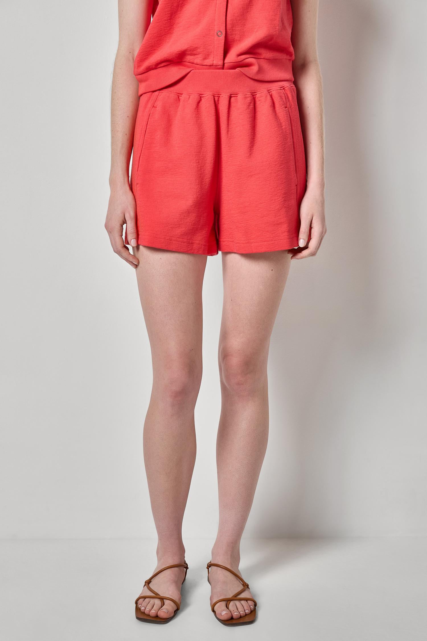 Textured Terry Front Seam Short