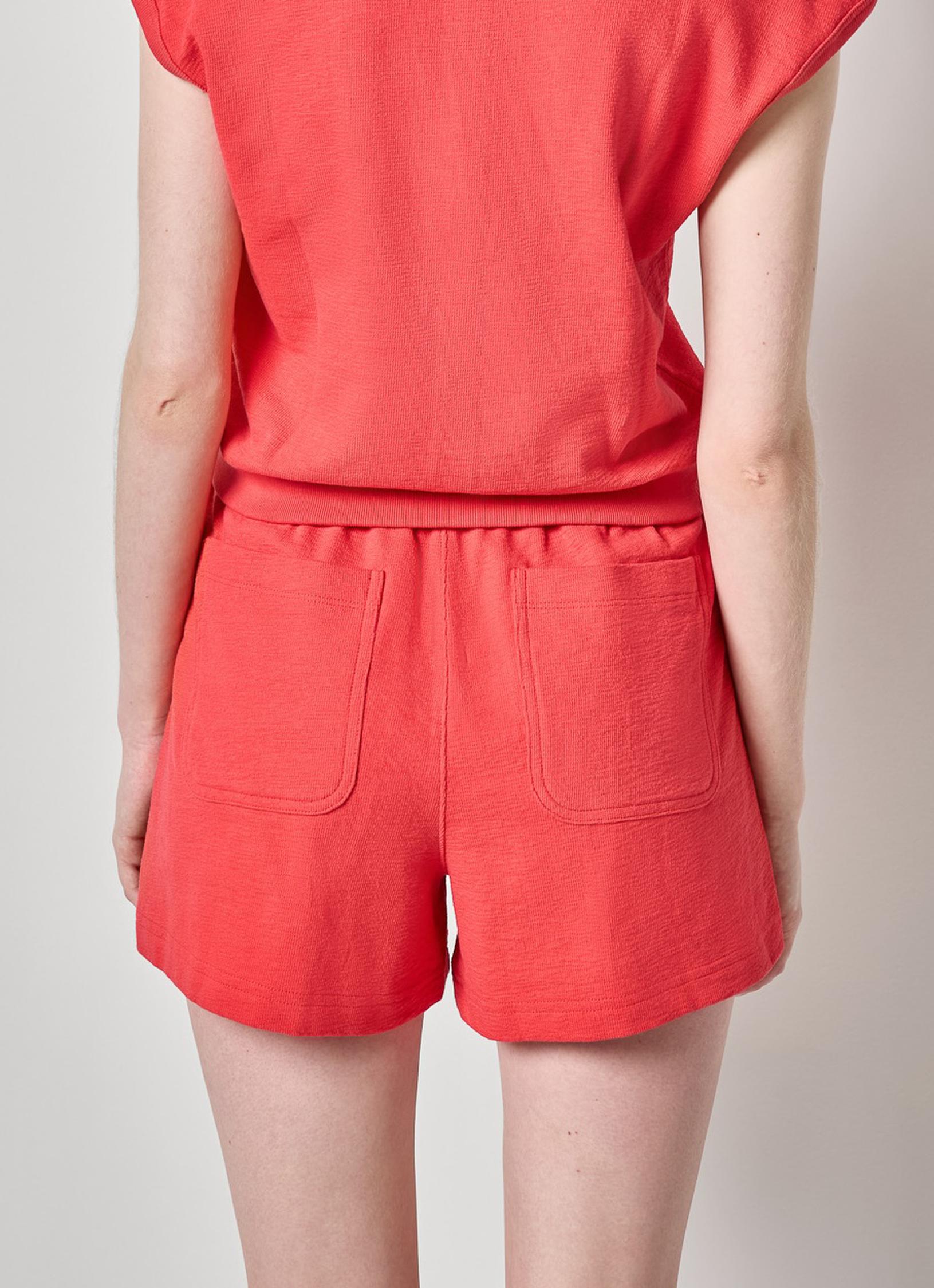 Textured Terry Front Seam Short