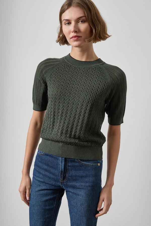 Mixed Stitch Crewneck Sweater