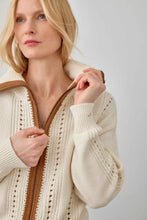 Load image into Gallery viewer, Contrast Collar Zip Cardigan
