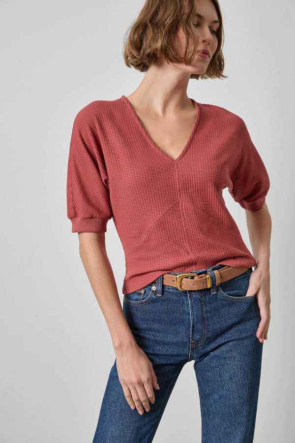 Seamed V-Neck Top