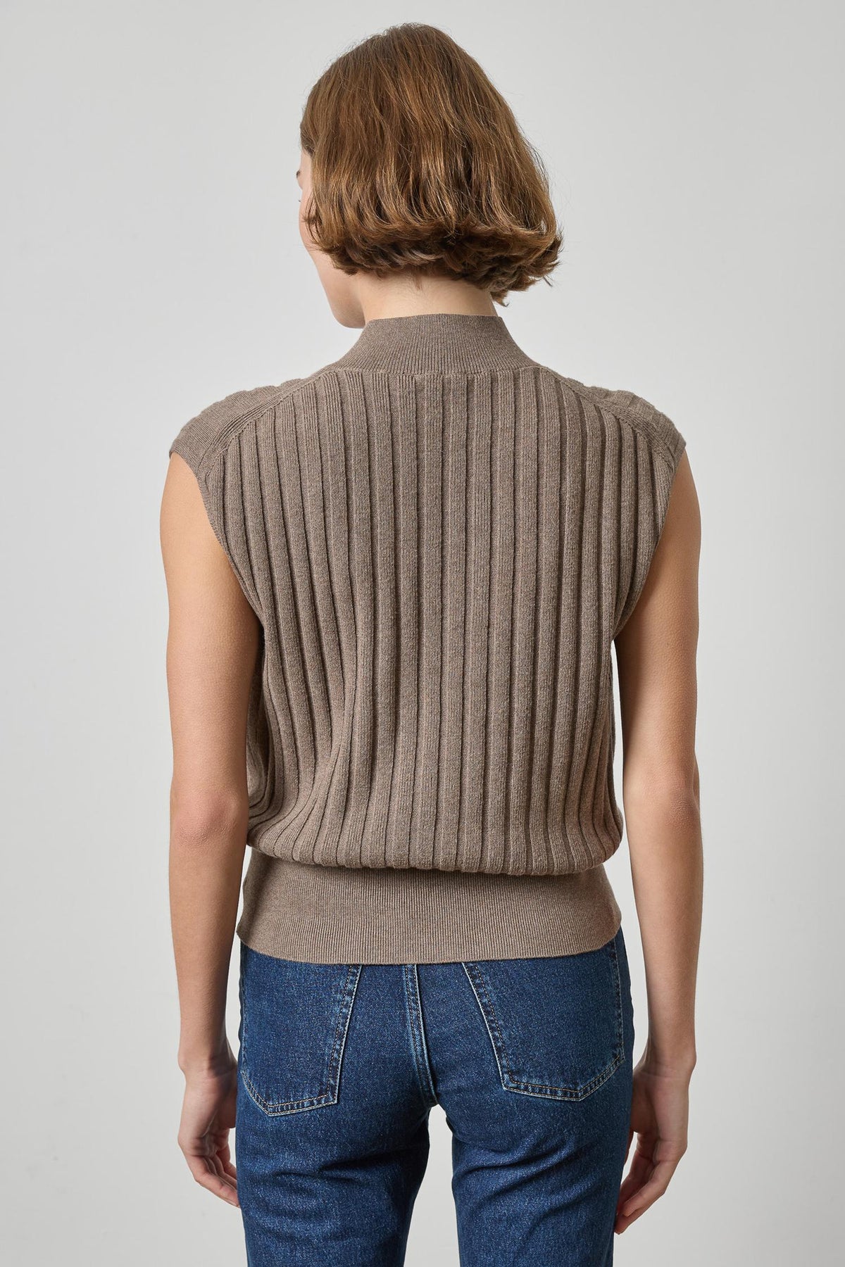 Mock Neck Wedge Sweater