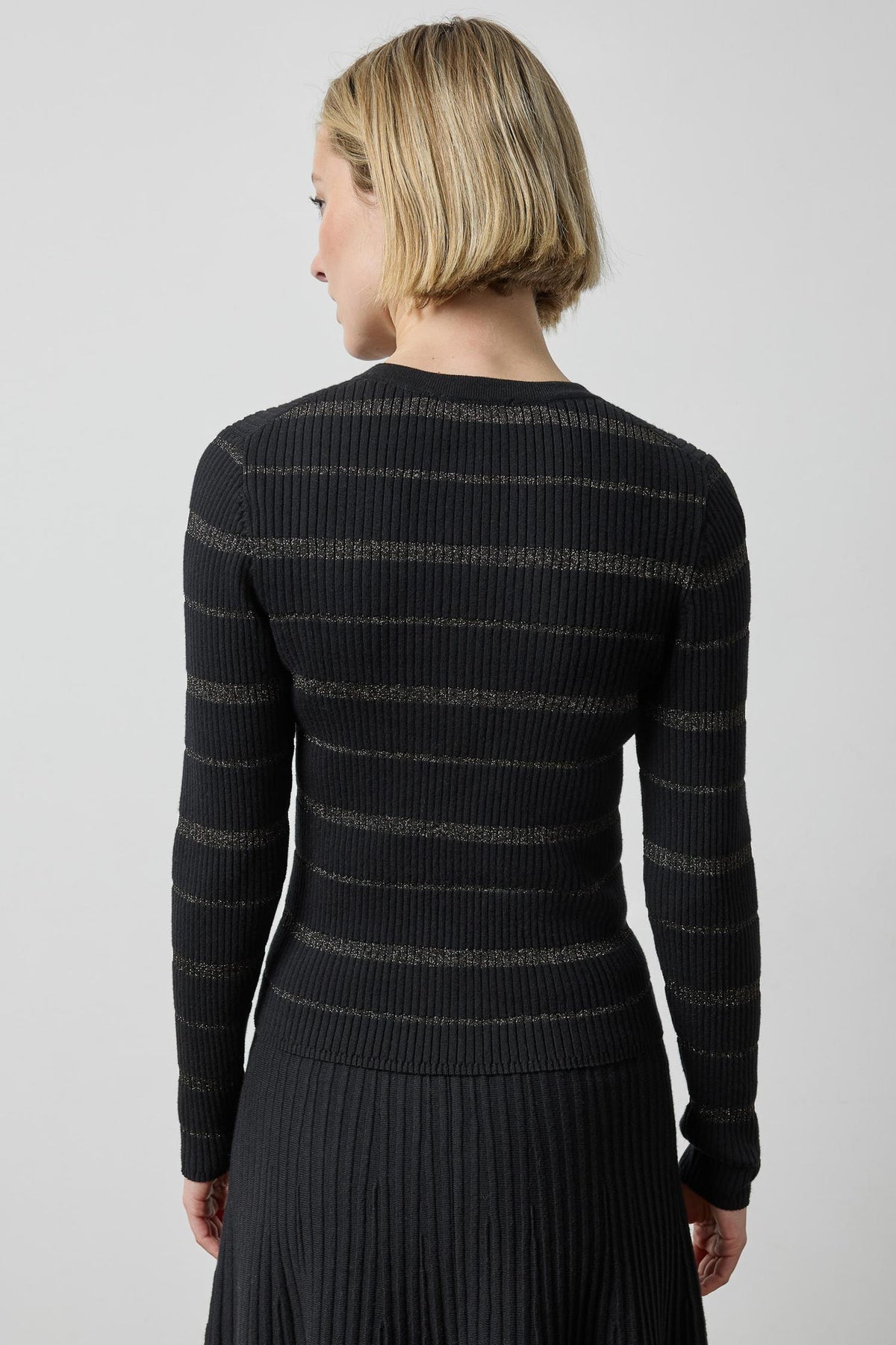 Metallic Stripe Cardigan
