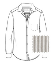 Load image into Gallery viewer, Tailored Button Up Shirt Tan Mini White Stripe
