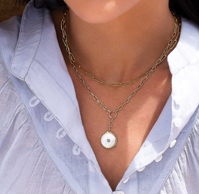 Halcyon Shield Drop Necklace