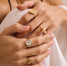 Load image into Gallery viewer, Riviera Double Pearl Ring

