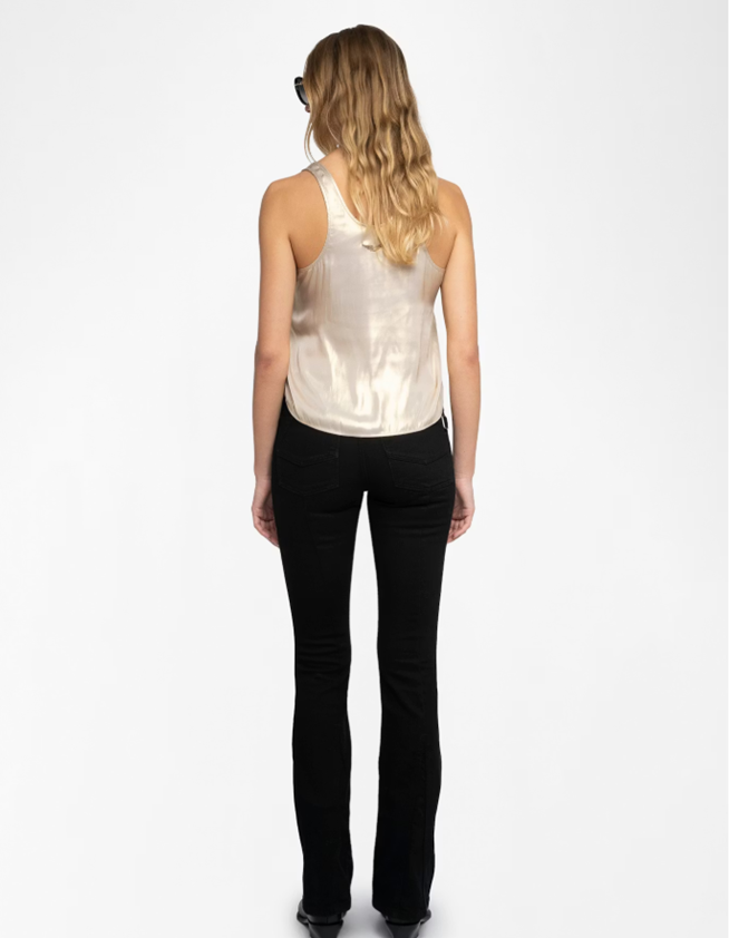 Tarys Gold Satin Tank Top