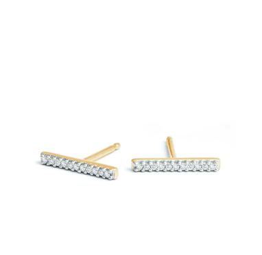 Pave Bar Post Earrings