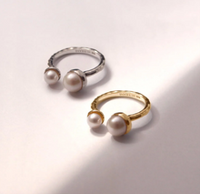 Load image into Gallery viewer, Riviera Double Pearl Ring
