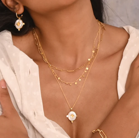 Oval Mother of Pearl Necklace
