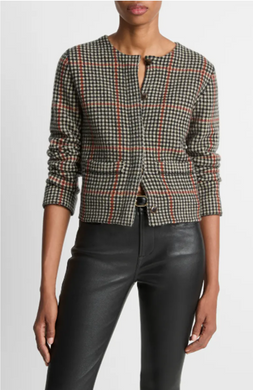 Intarsia Glen Plaid Jacket