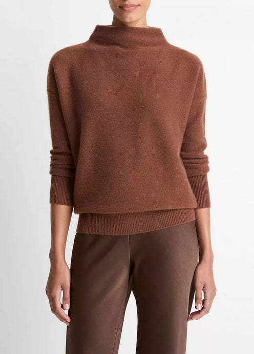 Boiled Cashmere Funnel Neck Pullover