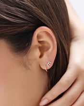 Load image into Gallery viewer, 14k Diamond Circular Earrings
