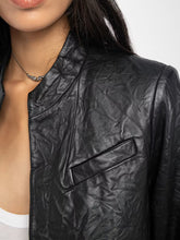 Load image into Gallery viewer, Veryn Crinkled Leather Blazer
