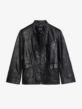 Load image into Gallery viewer, Veryn Crinkled Leather Blazer
