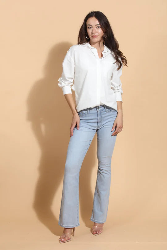 Cotton Shirt with 3-D Applique Back