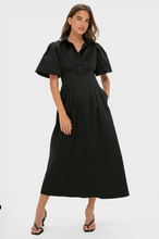Load image into Gallery viewer, Poplin Smocked Midi Shirt Dress
