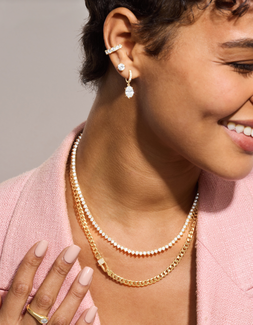 Julian Pave Lock Necklace 5MM
