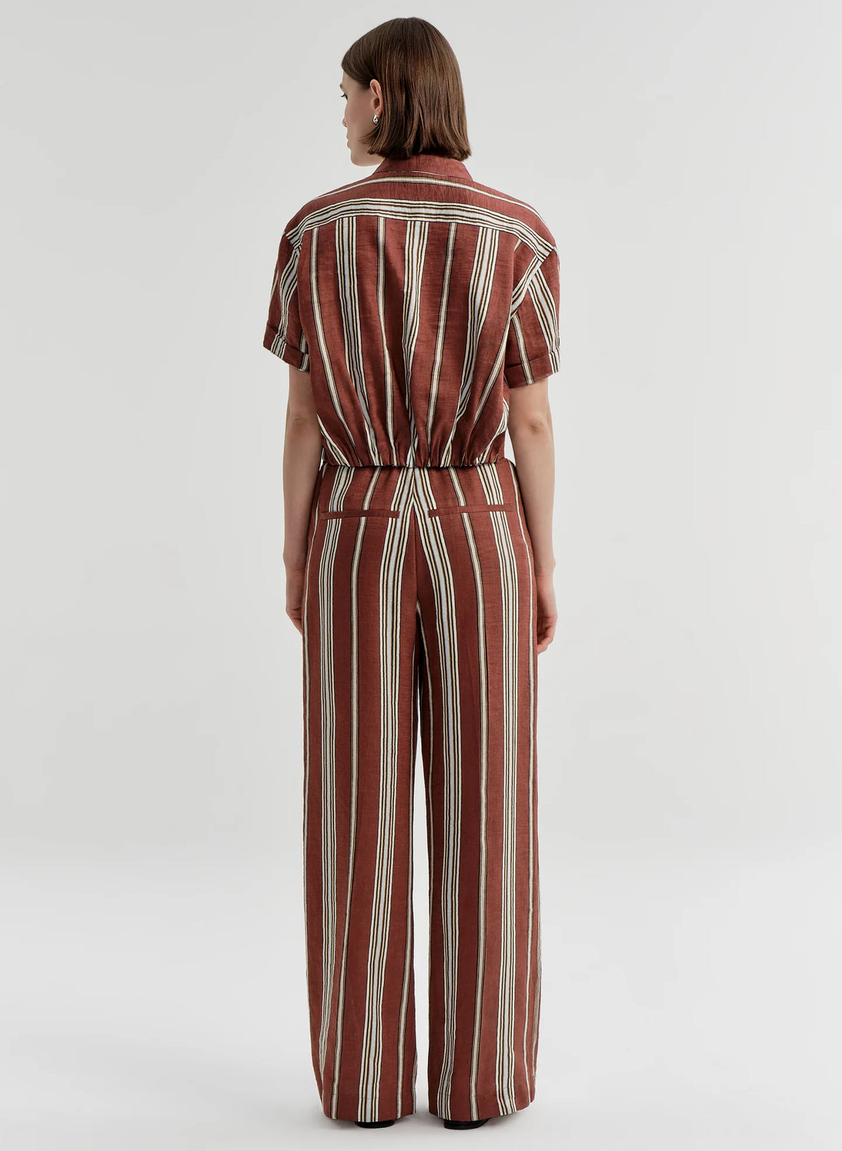 Leonore Short Sleeve Striped Linen Shirt