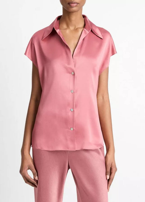 Cap Sleeve Ruched Blouse