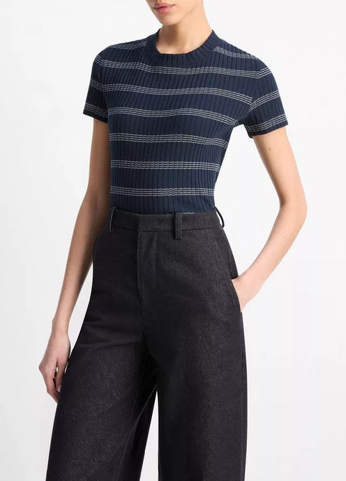 Striped Short Sleeve Crew