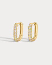 Load image into Gallery viewer, Pave Chain Link Huggies
