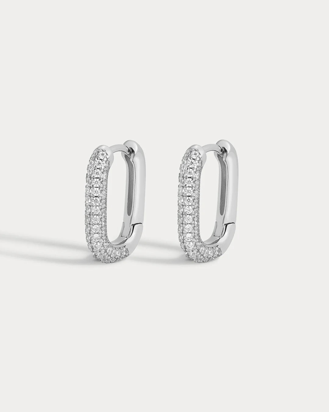 Pave Chain Link Huggies