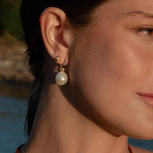 Load image into Gallery viewer, Talia Pearl Hoop Earrings
