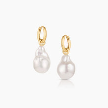 Load image into Gallery viewer, Talia Pearl Hoop Earrings
