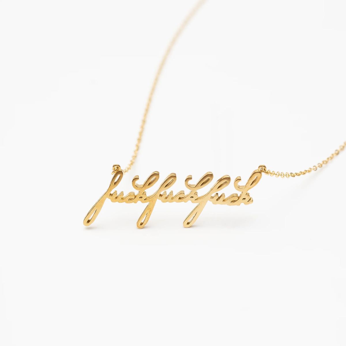 F** Script Necklace