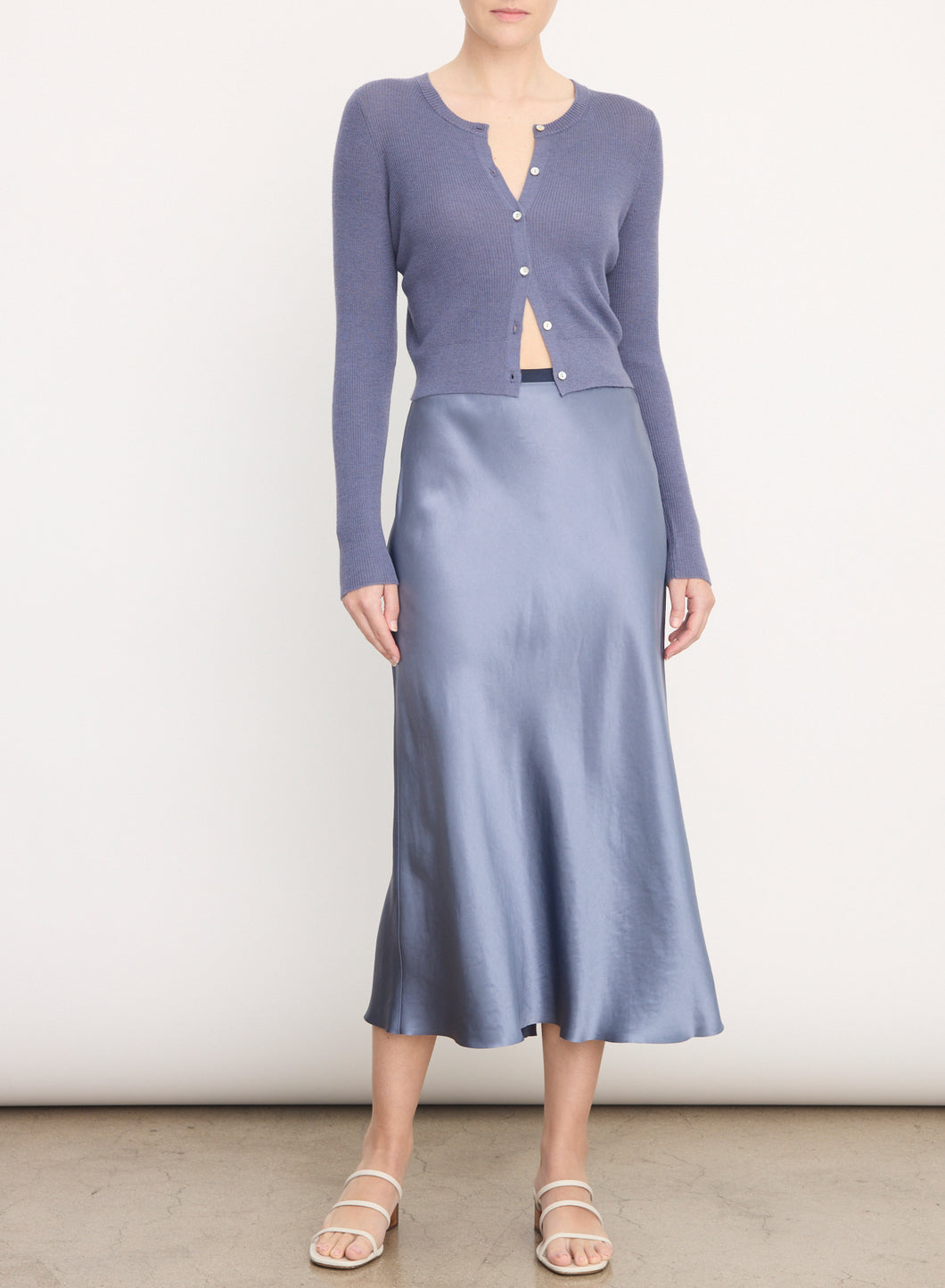Contrast Satin Skirt