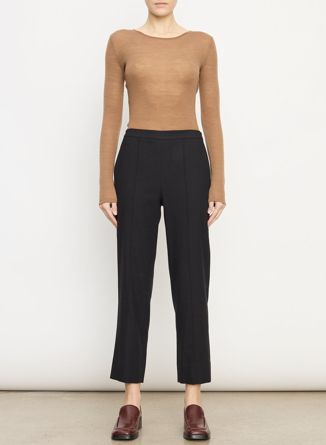 Brushed Wool Mid Rise Pant