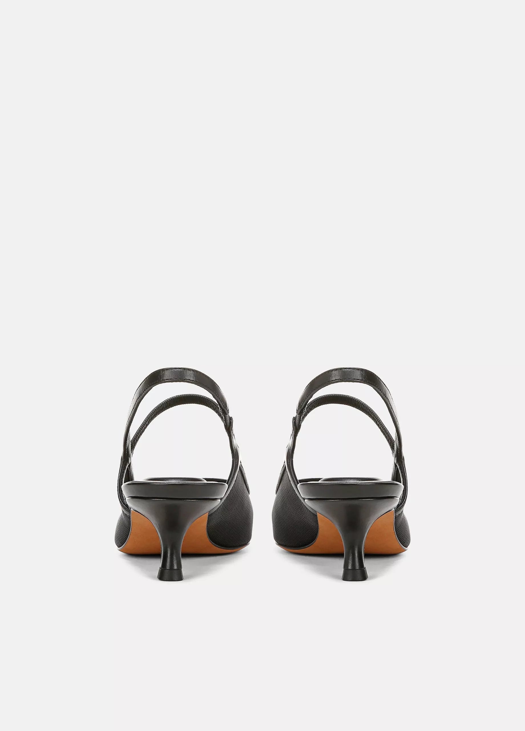 Venice Leather Mesh Kitten Heel Shoes