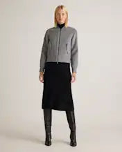 Double Faced Merino Wool Bomber Jacket