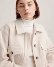 Load image into Gallery viewer, Merino Wool Cropped Shirt Jacket
