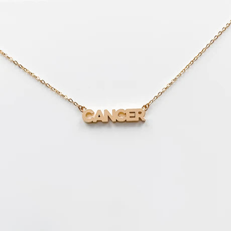 Zodiac Block Font Script Necklace