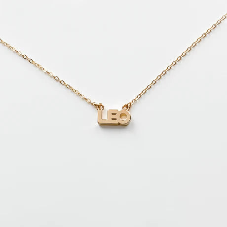 Zodiac Block Font Script Necklace