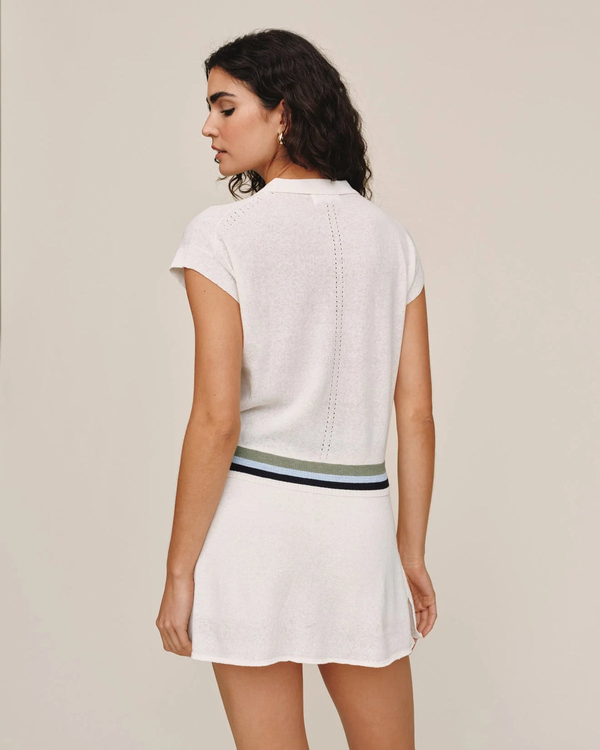 Cap Sleeve Contrast Band Top
