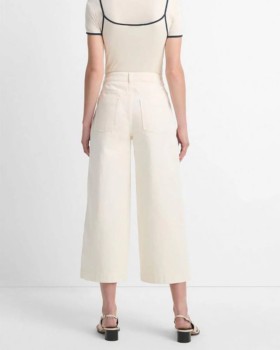 Mid Rise Utility Crop Wide Pant