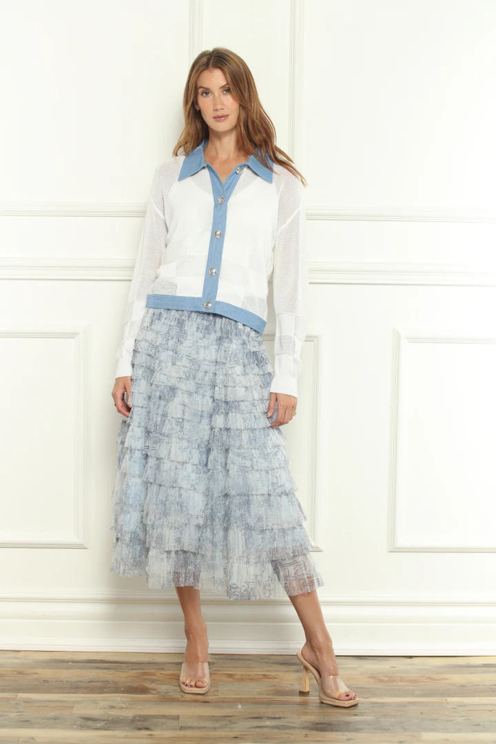 Denim Mesh Knit Jacket