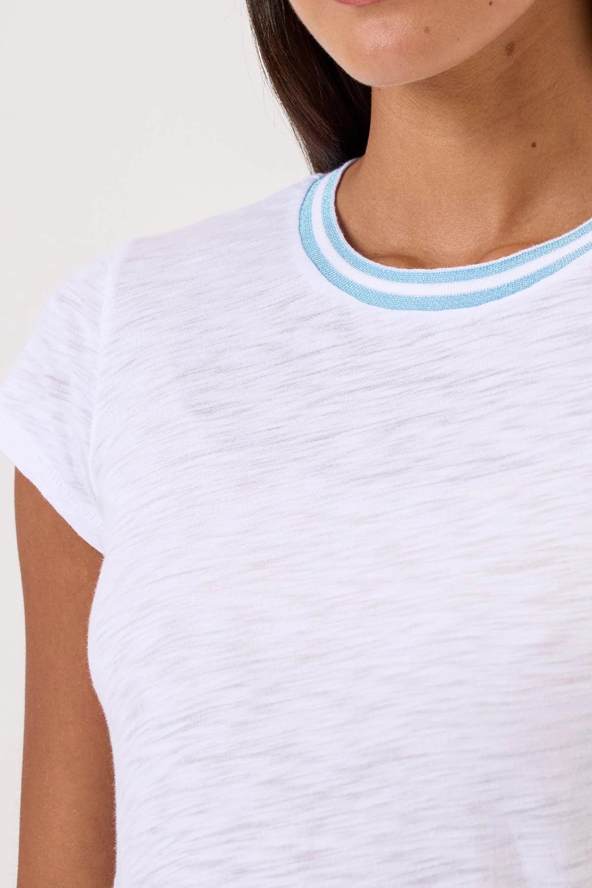 Double Shimmer Tipped Ringer Tee