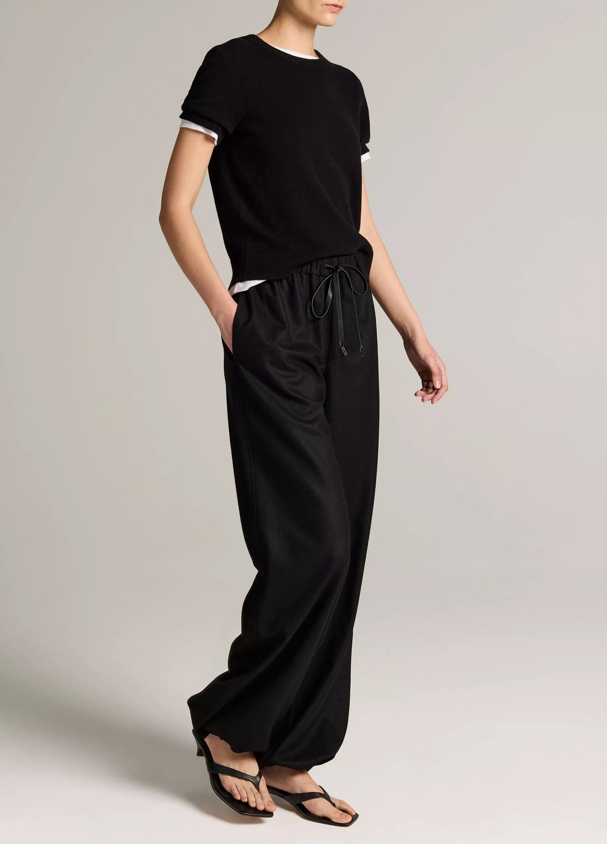 Italian Wool-Blend Flannel Drawstring Pant