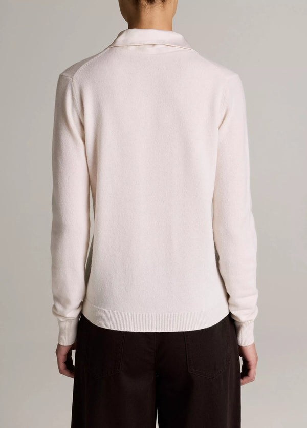 Satin-Trimmed Cashmere Collared Cardigan