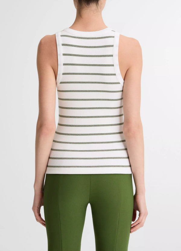 Striped Ribbed Scoop-Neck Tank